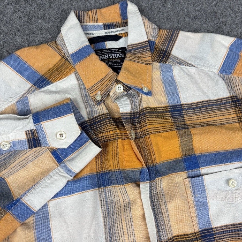 Rough Stock Panhandle Slim Shirt Mens Large‎ Western Button Down Orange Cowboy